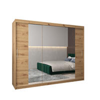 SCHWEBETÜRENSCHRANK 200/250/62 3-türig - Silberfarben/Eiche Artisan, Holz/Kunststoff (250/200/62cm) - MÖBEL KRYSPOL