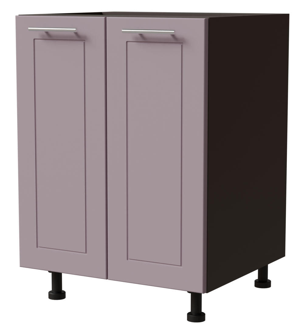 UNTERSCHRANK Bari D11/60 Lava / RAL 4009 pastellviolett 60 / 50 / 82cm - Dunkelgrau/Violett, Holz/Holzwerkstoff (60/82/50cm) - Feldmann-Wohnen