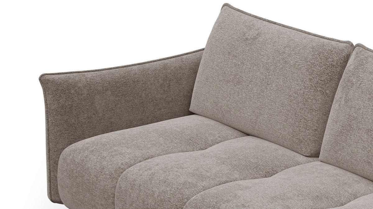 SOFA AERA 2,5-Sitzer, dunkelbeige - Beige/Schwarz, Holz/Textil (187/89/96cm) - Courtois Laville
