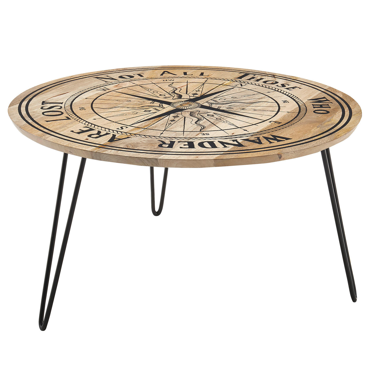 COUCHTISCH - Mango massiv / Metall - Mango / Schwarz - Schwarz/Braun, Holz/Metall (70/70/45cm) - home24