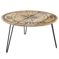 COUCHTISCH - Mango massiv / Metall - Mango / Schwarz - Schwarz/Braun, Holz/Metall (70/70/45cm) - home24