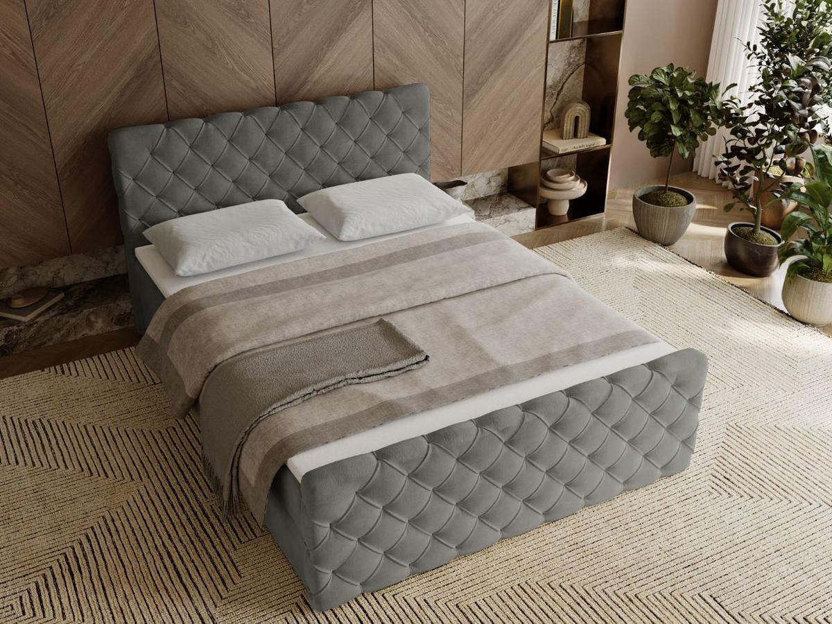 BOXBETT Lunaris 160x200 Grau - Grau, Holz/Textil (160/200cm) - Graingold