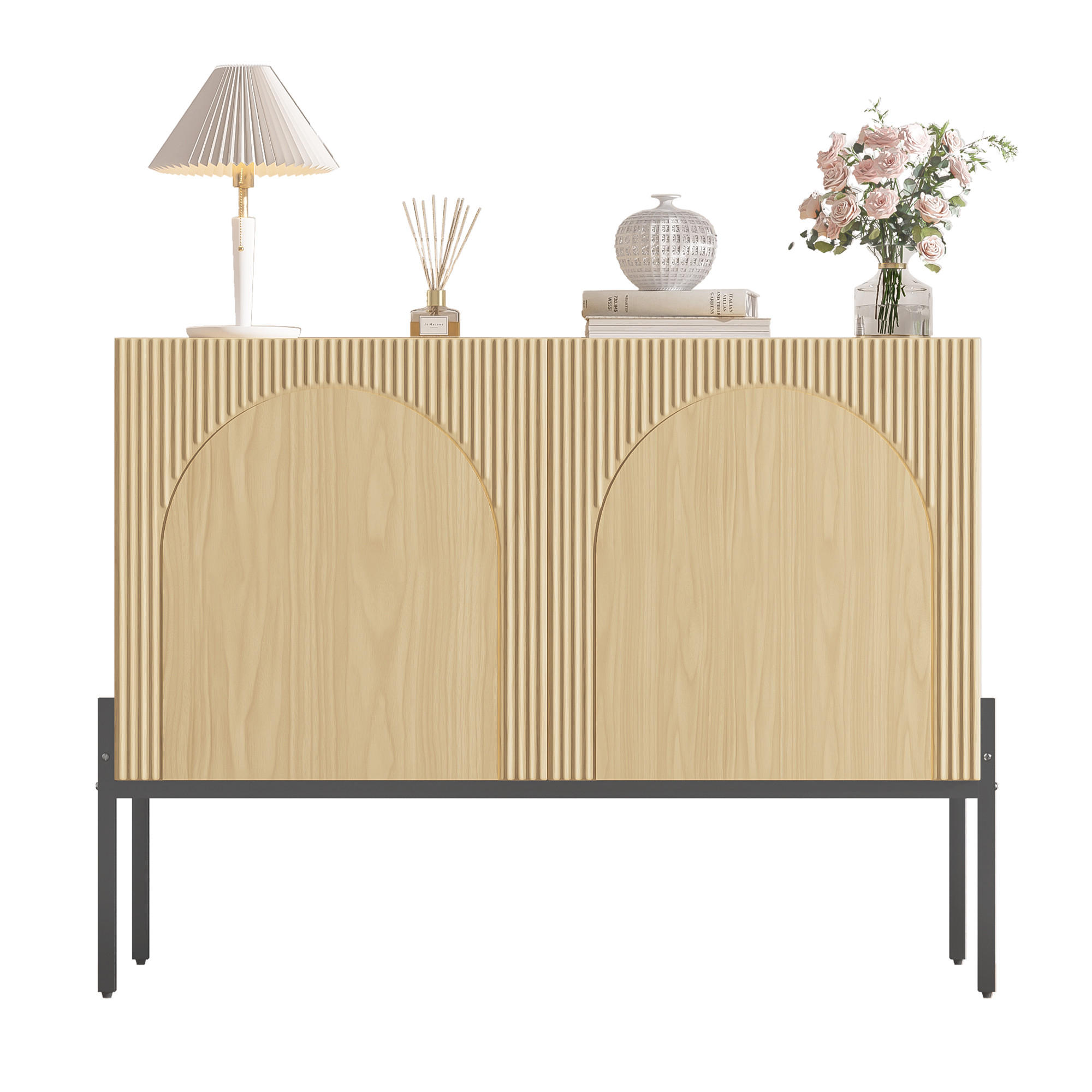 KOMODA 100x40x75 cm Prirodna 2 vrata - prirodne boje, drvni materijal (100/75/40cm) - FLIEKS