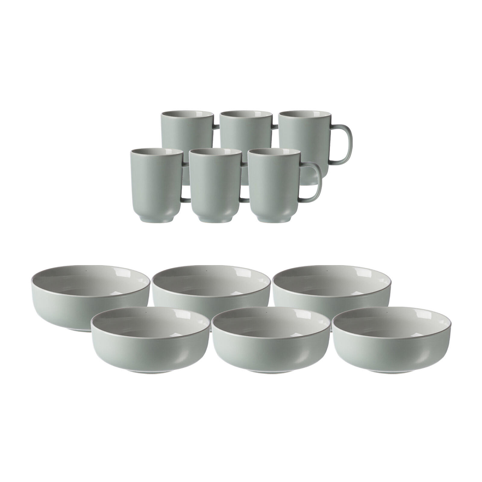BRUNCHSET Jasper mint 12er Set - Mintgrün, Keramik (1/1/1cm) - Ritzenhoff Breker