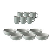 BRUNCHSET Jasper mint 12er Set - Mintgrün, Keramik (1/1/1cm) - Ritzenhoff Breker
