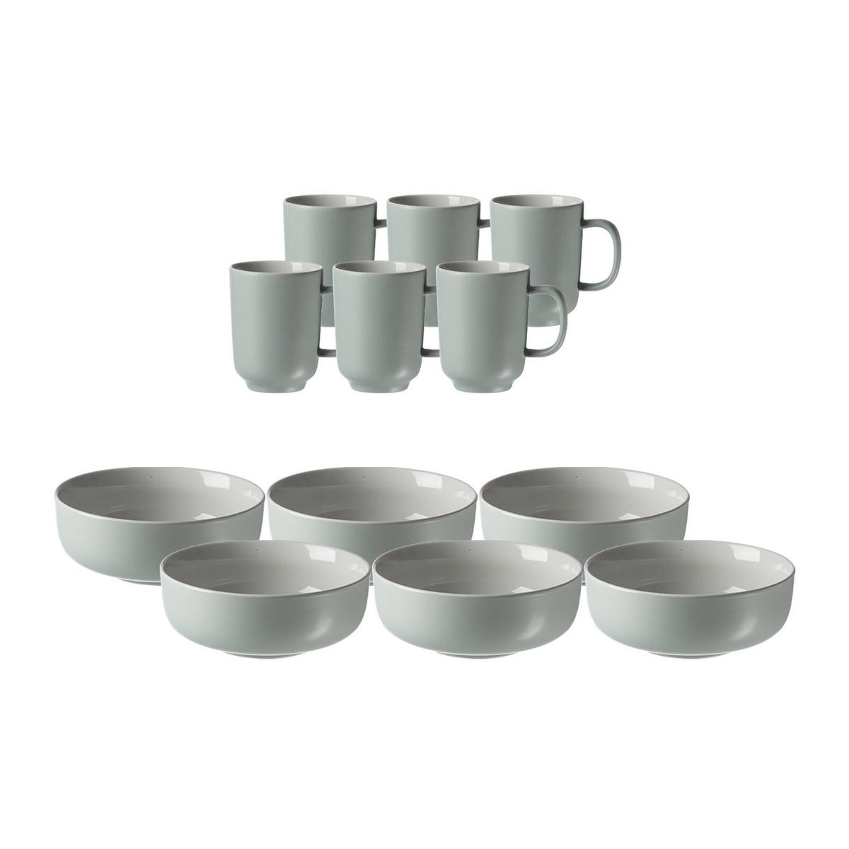 BRUNCHSET Jasper mint 12er Set - Mintgrün, Keramik (1/1/1cm) - Ritzenhoff Breker