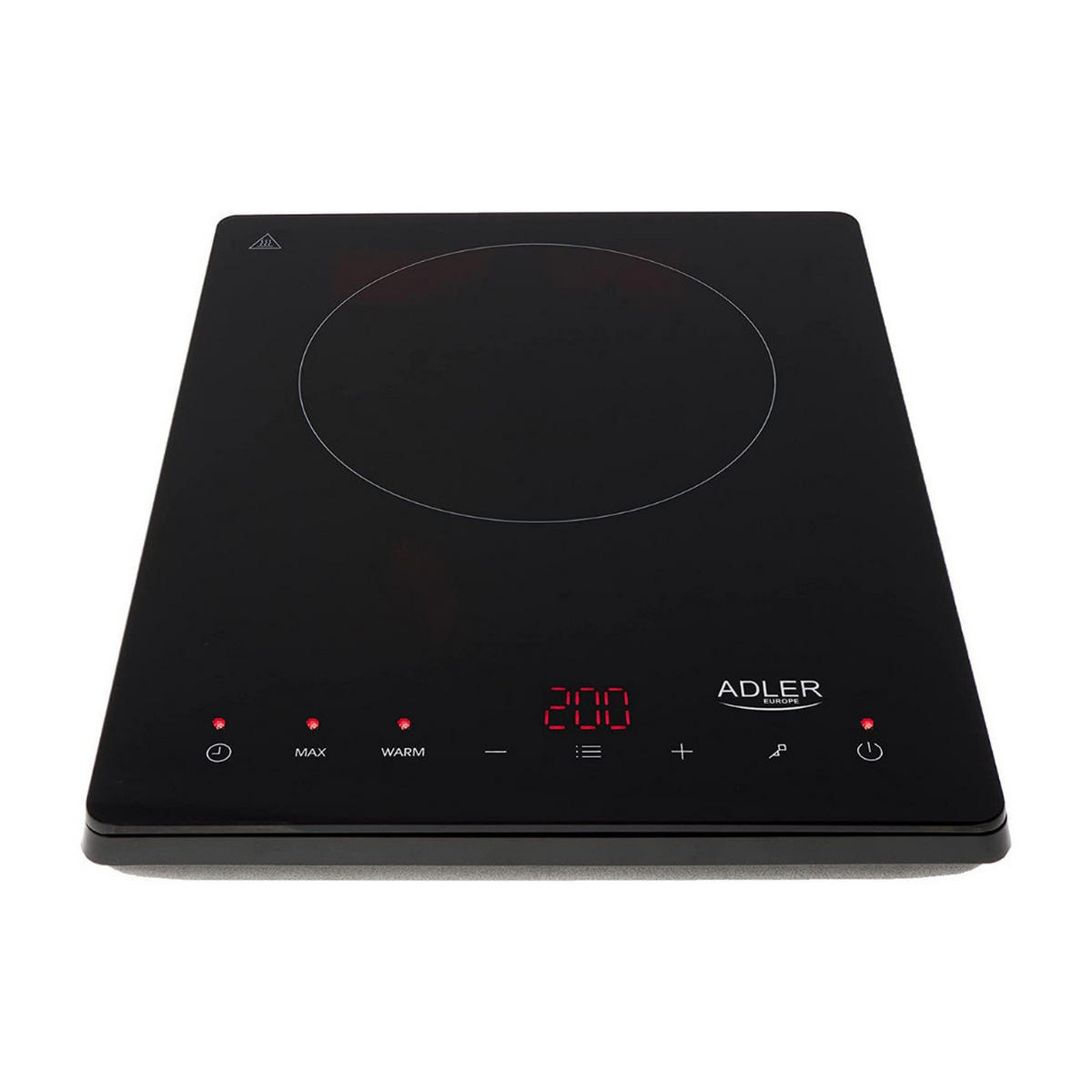 INDUKTIONSKOCHFELD AD6513 2000W Einzelplatte Tragbar Schwarz - Schwarz, Glas (29/7/36cm) - Adler