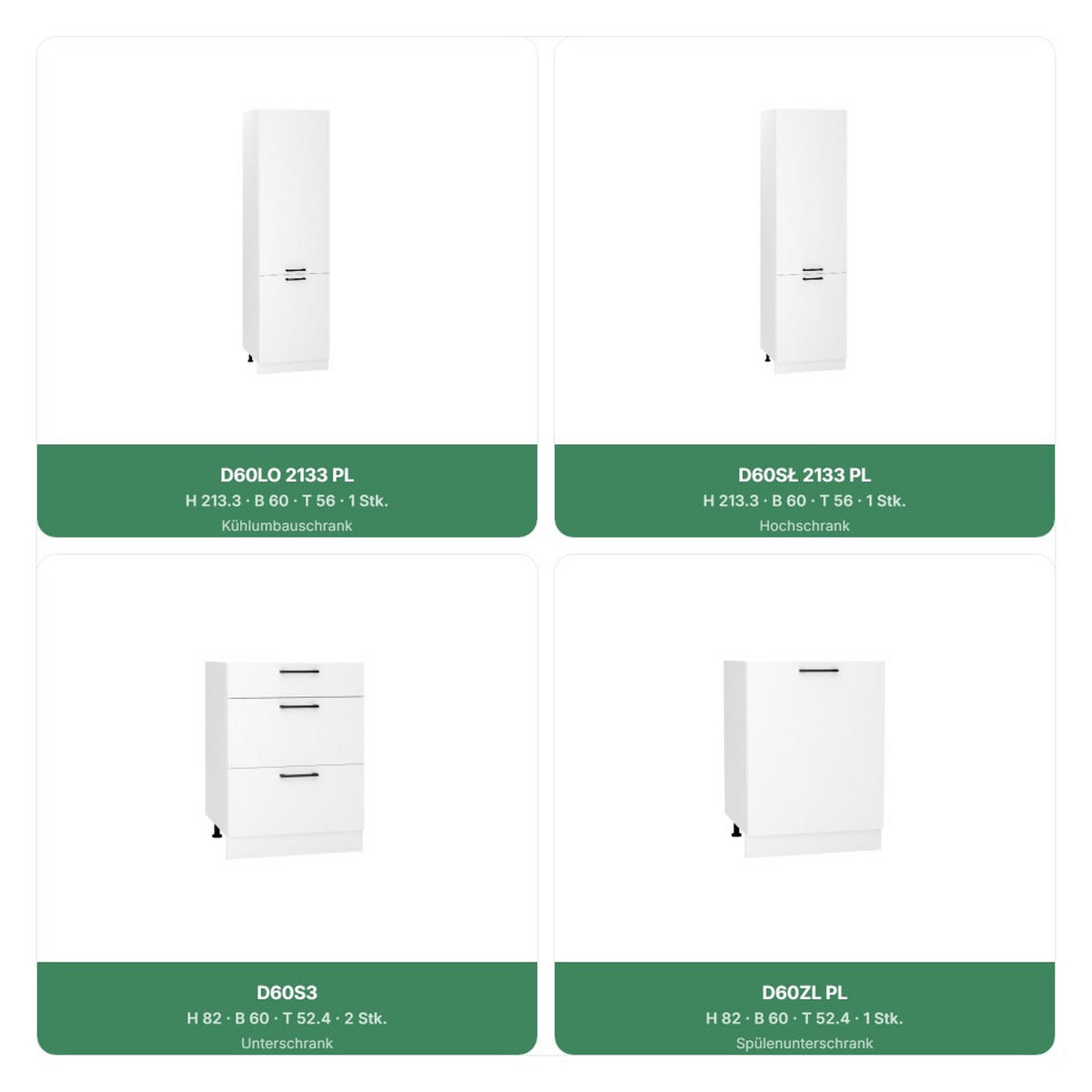 KÜCHENZEILE 420 cm - IRMA & MAX KS5-G420 - in Weiß / Matt - Schwarz/Weiß, Holz/Holzwerkstoff (420/213.3/56cm) - Royal24_Markt