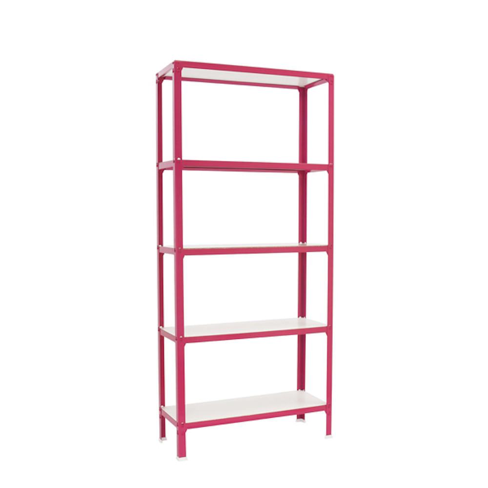 WOHNREGAL LIVING KOALA WOOD mit 5 Fachböden | HxBxT 180x100x30cm | Fachlast 150kg | Rosa/Weiß - Rosa, Metall (100/180/30cm) - PROREGAL