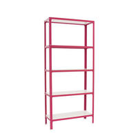 WOHNREGAL LIVING KOALA WOOD mit 5 Fachböden | HxBxT 180x100x30cm | Fachlast 150kg | Rosa/Weiß - Rosa, Metall (100/180/30cm) - PROREGAL