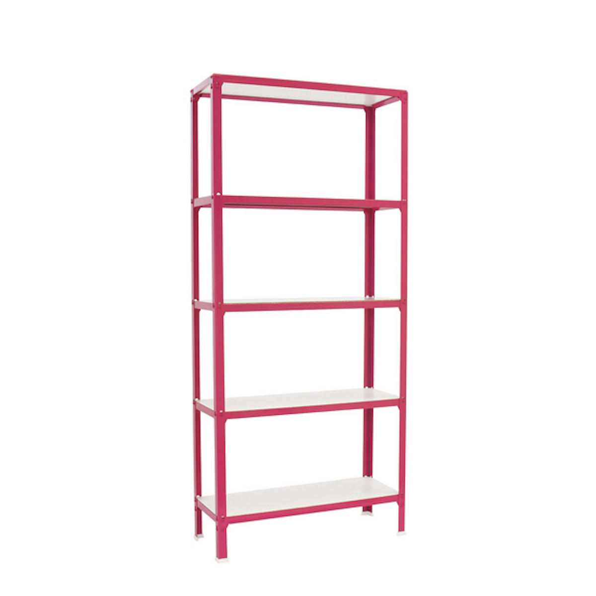 WOHNREGAL LIVING KOALA WOOD mit 5 Fachböden | HxBxT 180x100x30cm | Fachlast 150kg | Rosa/Weiß - Rosa, Metall (100/180/30cm) - PROREGAL