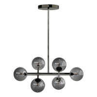 DECKENLEUCHTE - Metall / Glas - 6-flammig - Transparent/Grau, Glas/Metall (33/60/70cm) - home24