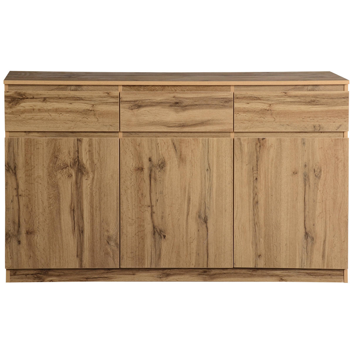 SIDEBOARD 135/40/81 cm aus Spanplatte mit 3 Türen und 3 Schubladen Holzfarben - Naturfarben, Holzwerkstoff (135/81/40cm) - Modenvie
