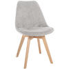 STUHL Cord beige - Eukalyptusholzfarben/Beige, Holz/Textil (49/83/50cm) - CLP