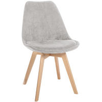 STUHL Cord beige - Eukalyptusholzfarben/Beige, Holz/Textil (49/83/50cm) - CLP
