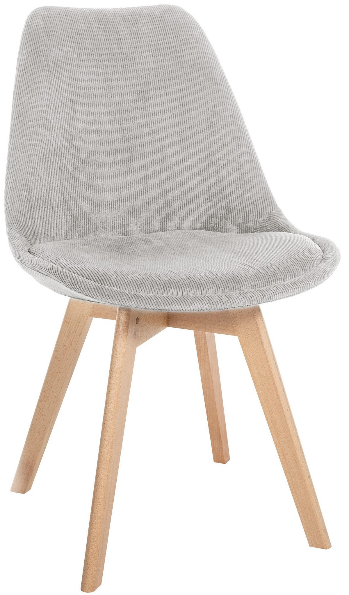 STUHL Cord beige - Eukalyptusholzfarben/Beige, Holz/Textil (49/83/50cm) - CLP