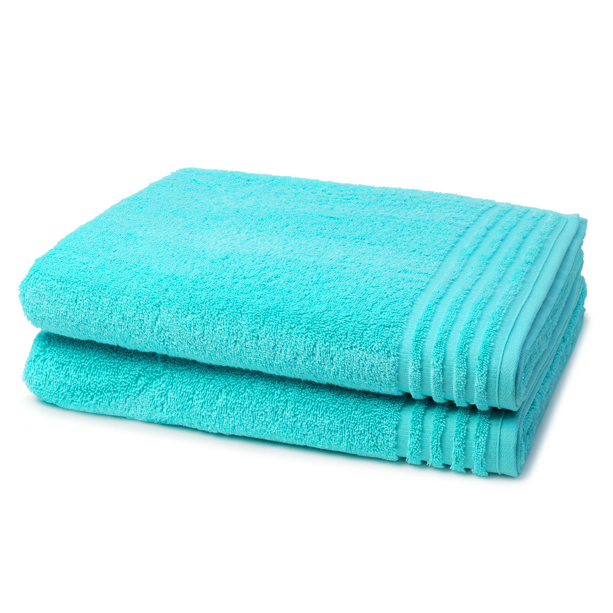 DUSCHTUCH Vienna Style Supersoft 2er-Set - Türkis, Textil (50/100cm) - Vossen
