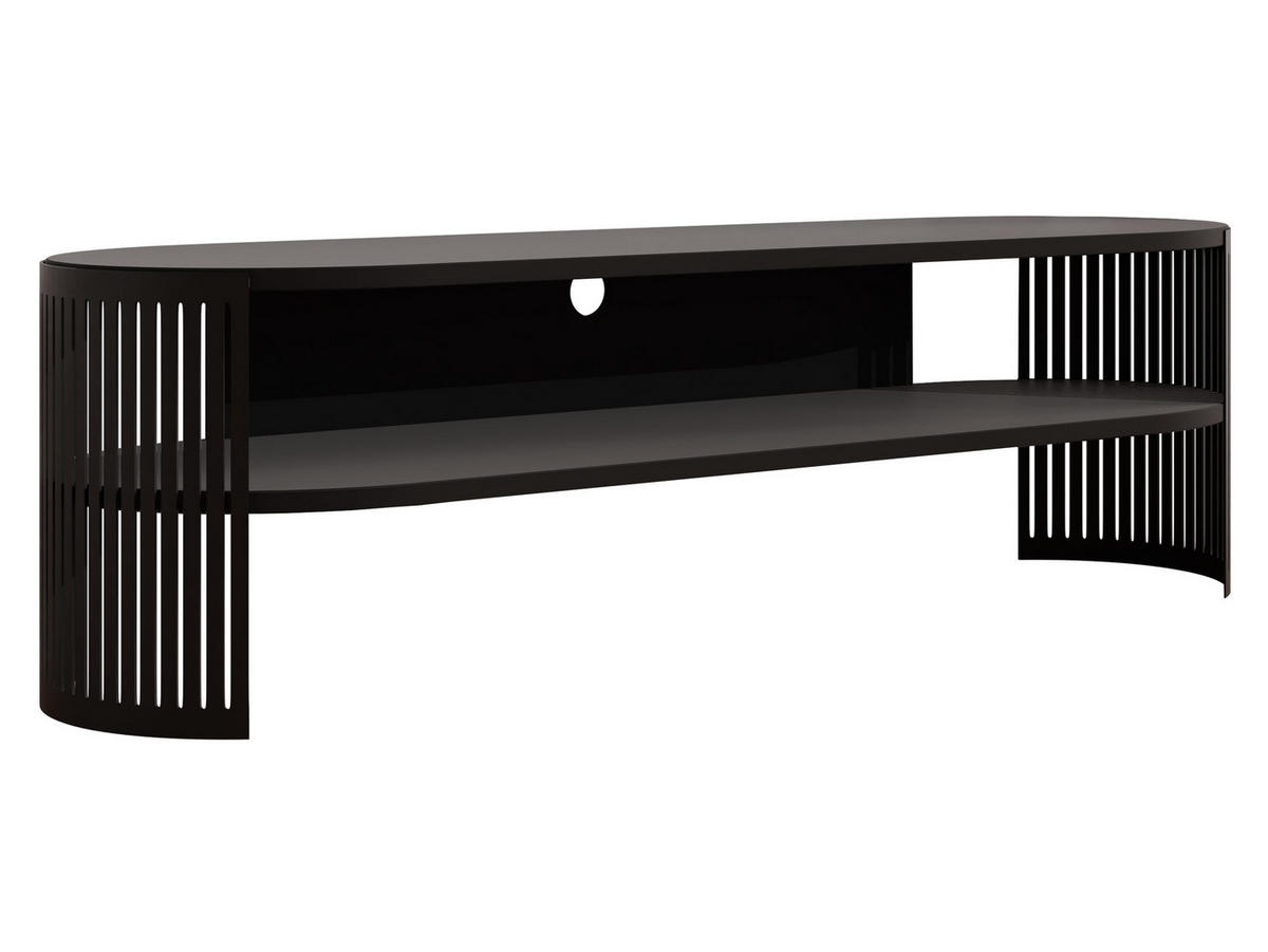 TV-LOWBOARD Fikoli Oval - Schwarz, Holzwerkstoff/Metall (140/40/40cm) - MIRJAN24