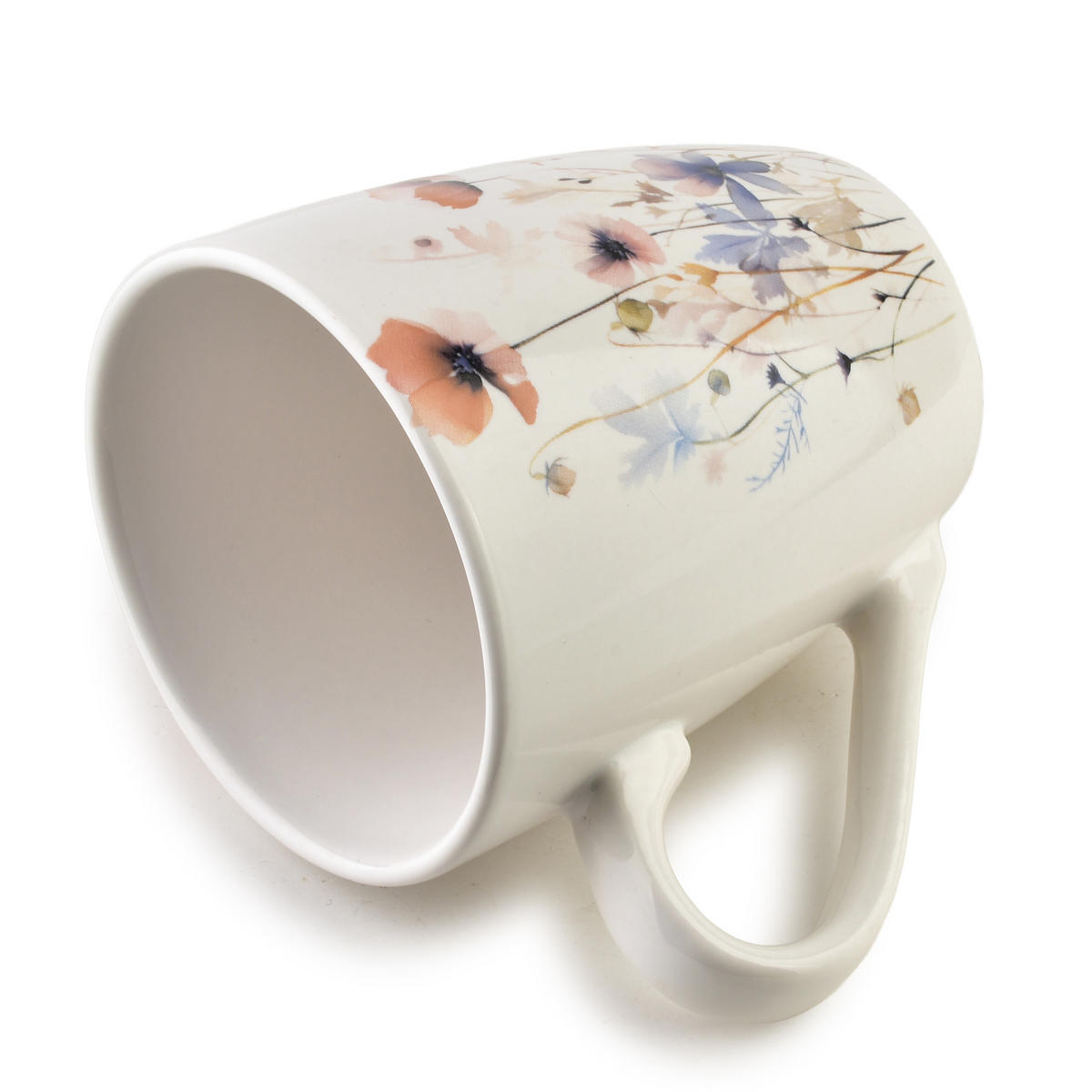 HRNEK Sonic, porcelán, bílý, 350 ml, 8,5/13/10,5 cm - bílá/růžová, keramika (0.35L) - Mondex