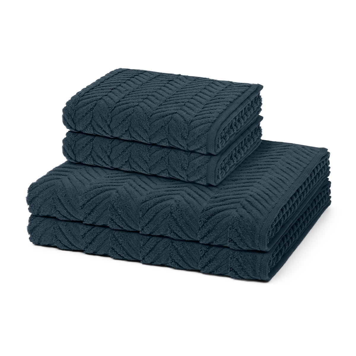 FROTTIERSET Sensual Skin Zopf 4-teilig - Dunkelblau, Textil (50/100cm) - Ross