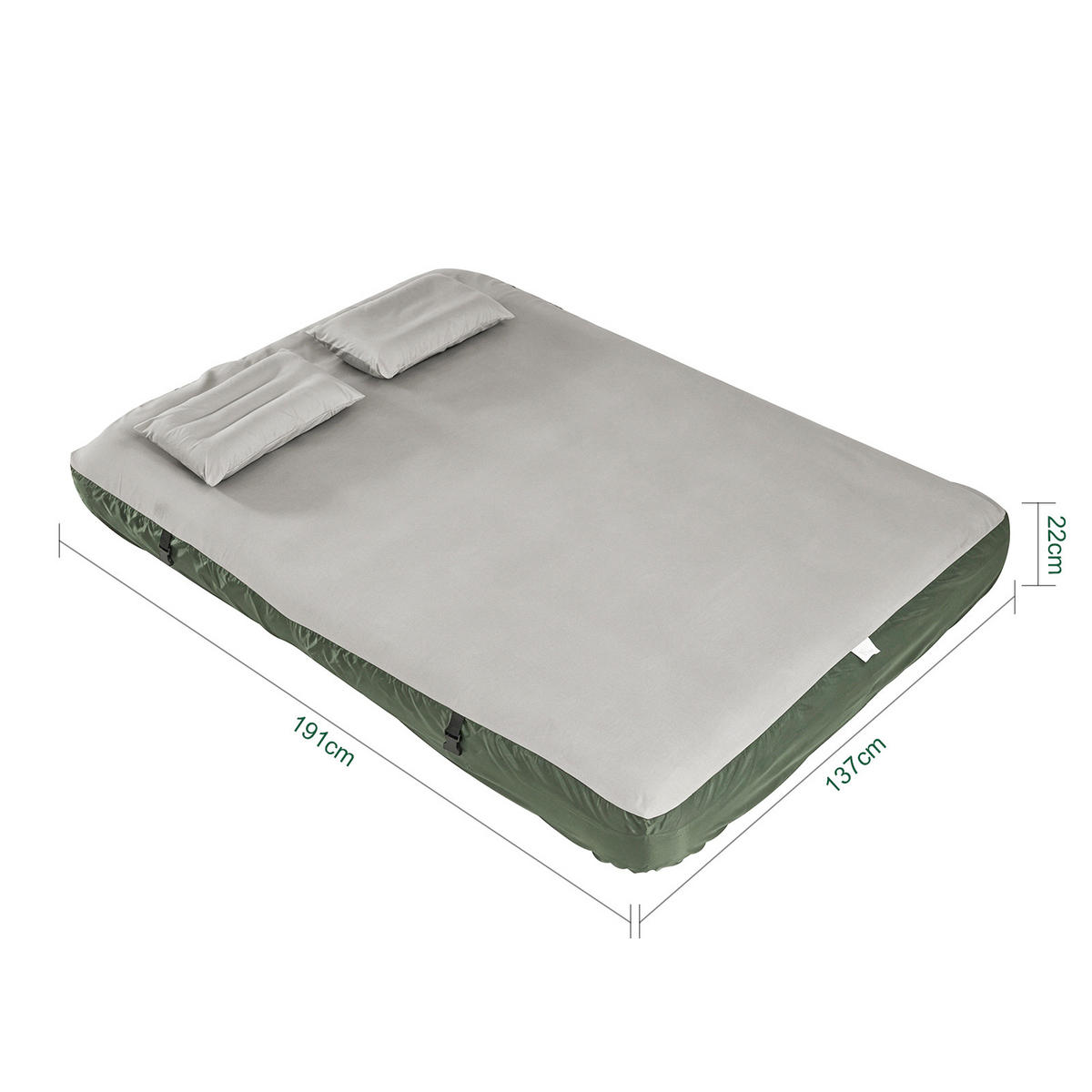LUFTBETT mit integrierten Kissen OGS32-II-L-P01 - Ahornfarben, Fell (137/191cm) - SoBuy