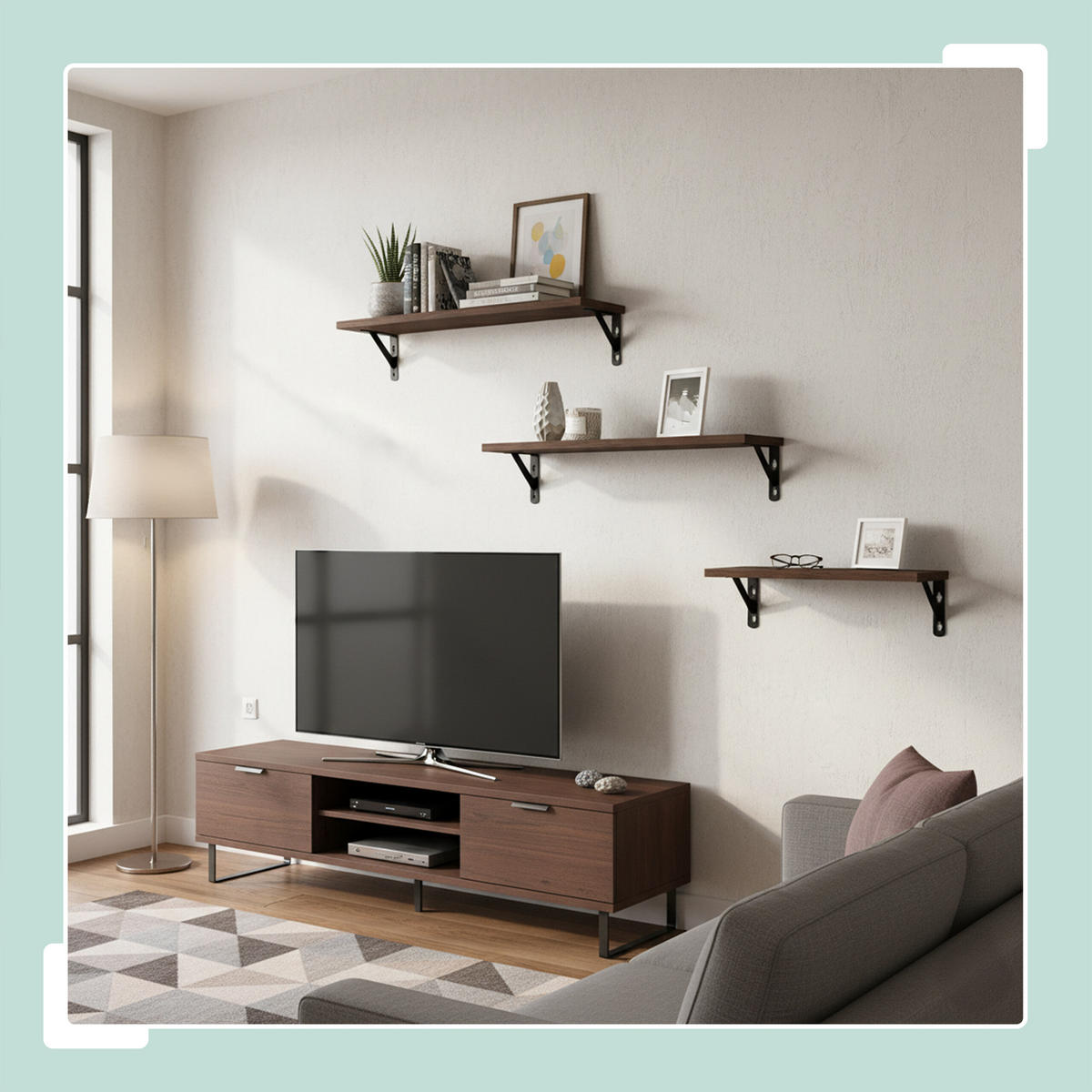 3-TLG.WANDREGAL-SET - Braun, Holzwerkstoff/Metall (40/12/11cm) - Relaxdays