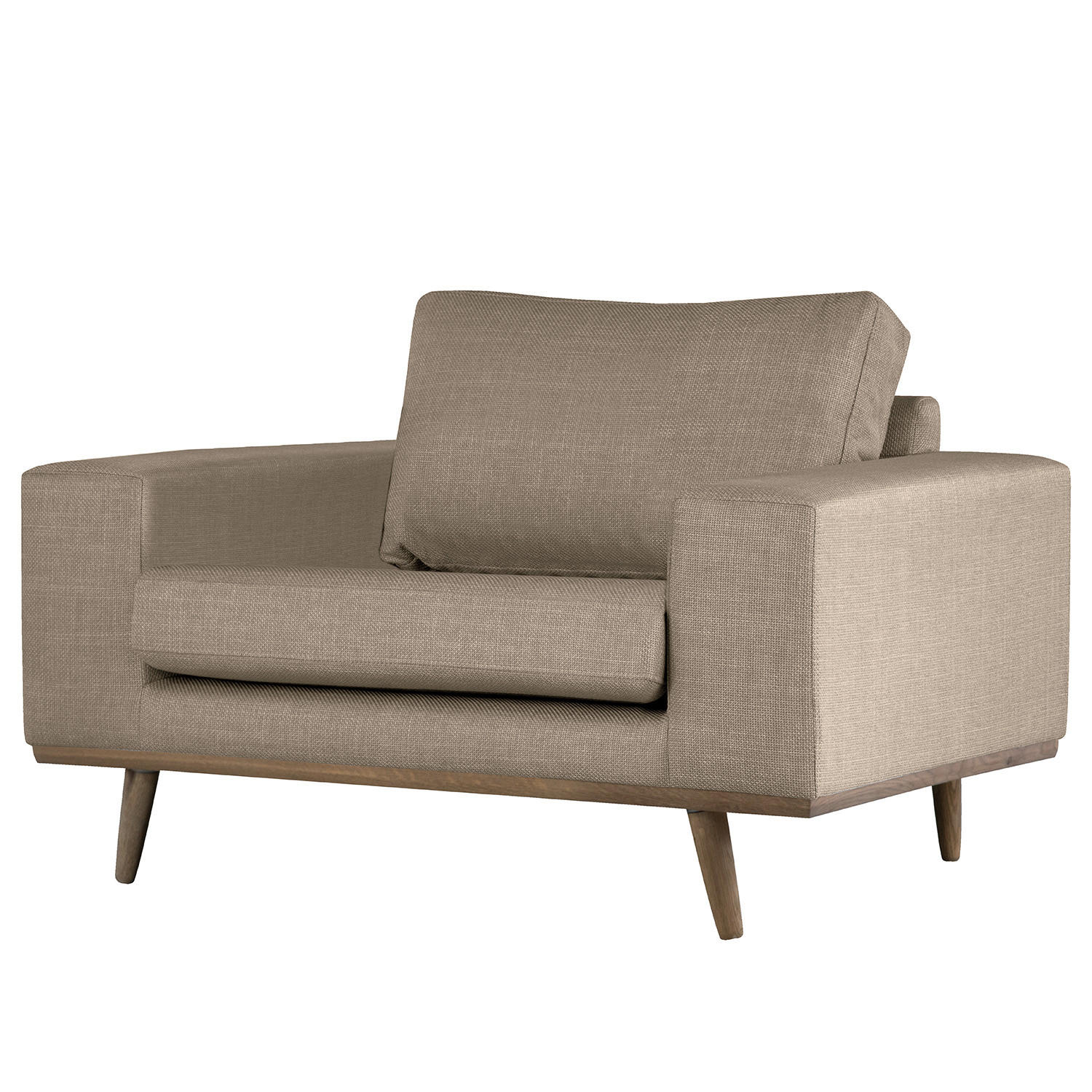 SESSEL - Taupe/Eichefarben, Textil (122/81/88cm) - home24