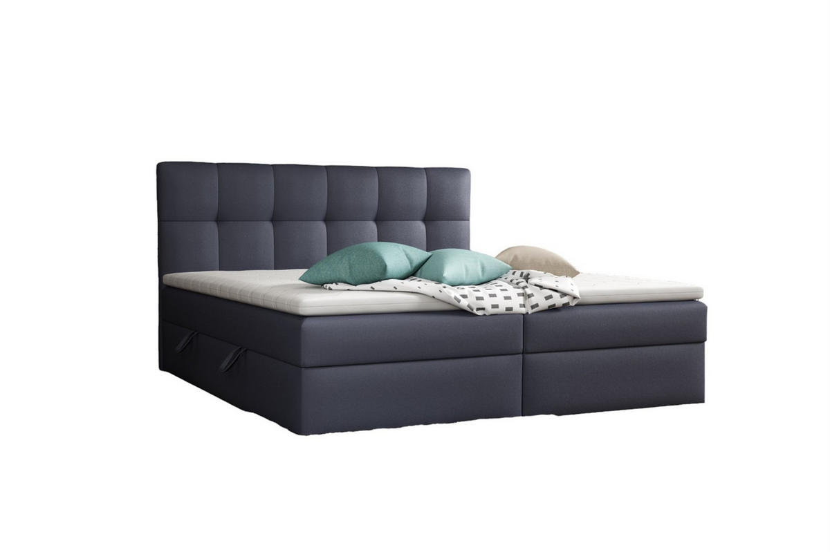 BOXBETT Arturo In Kunstleder Soft - Anthrazit, Holzwerkstoff/Textil (180/200cm) - Fun Möbel