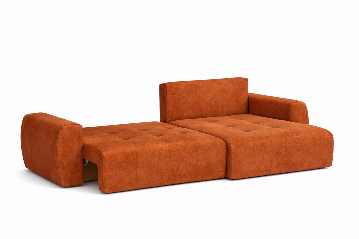 ECKSOFA Mit Schlaffunktion Und Bettkasten L-Form Ivo L, Veloursstoff Salvador, Braun, Rechts - Braun, Holz (250/142cm) - Kaiser Möbel