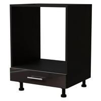 HERDUMBAUSCHRANK Essen D11K/60 Schwarz Hochglanz / Schwarz Matt 60 / 50 / 82cm - Schwarz Hochglanz/Schwarz, Holz/Holzwerkstoff (60/82/50cm) - Feldmann-Wohnen
