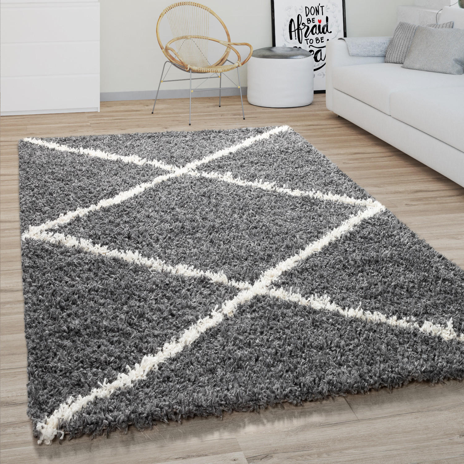 HOCHFLORTEPPICH 140/200 cm Kalmar 442 - Anthrazit, Textil (140/200cm) - Paco Home