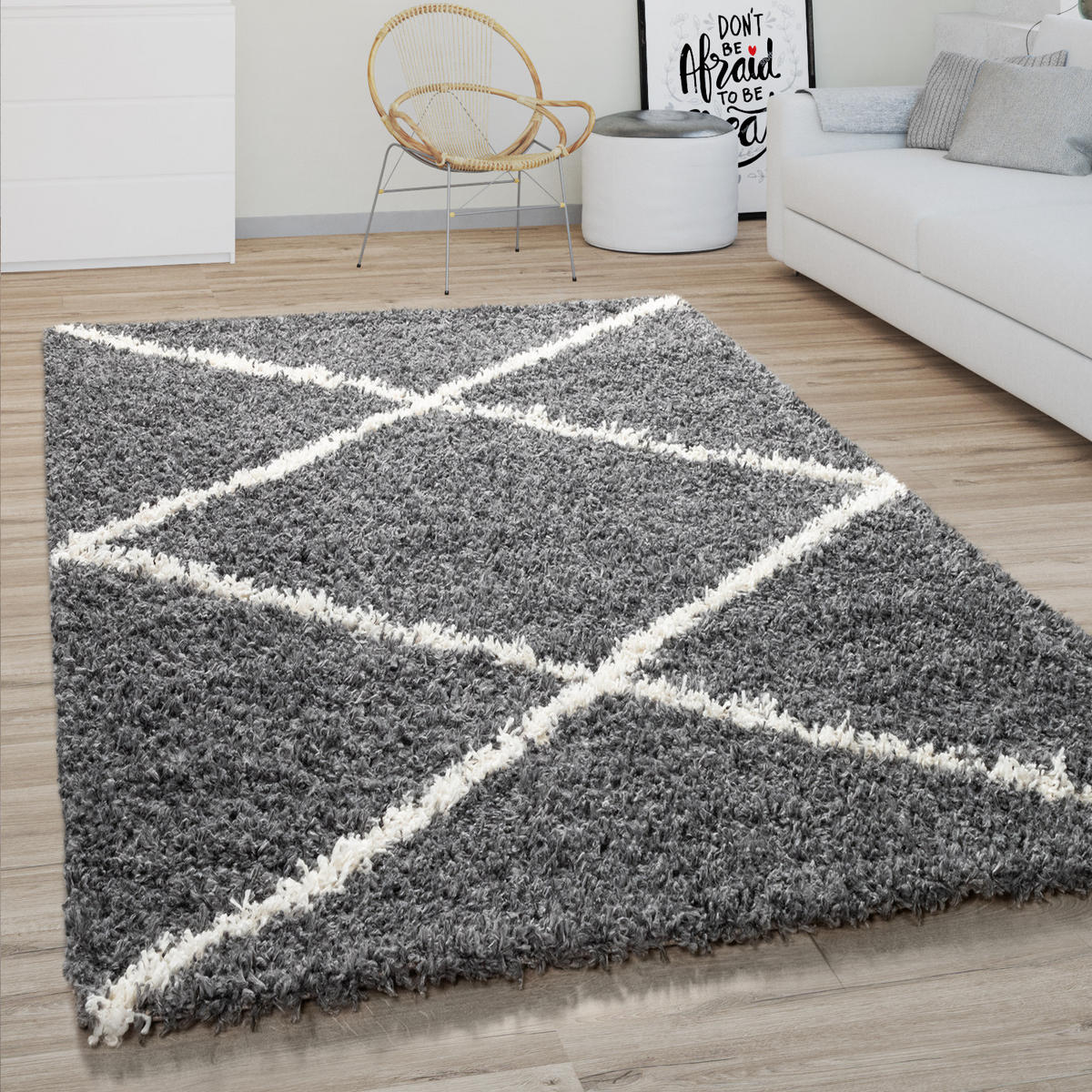 HOCHFLORTEPPICH 120/170 cm Kalmar 442 - Anthrazit, Textil (120/170cm) - Paco Home