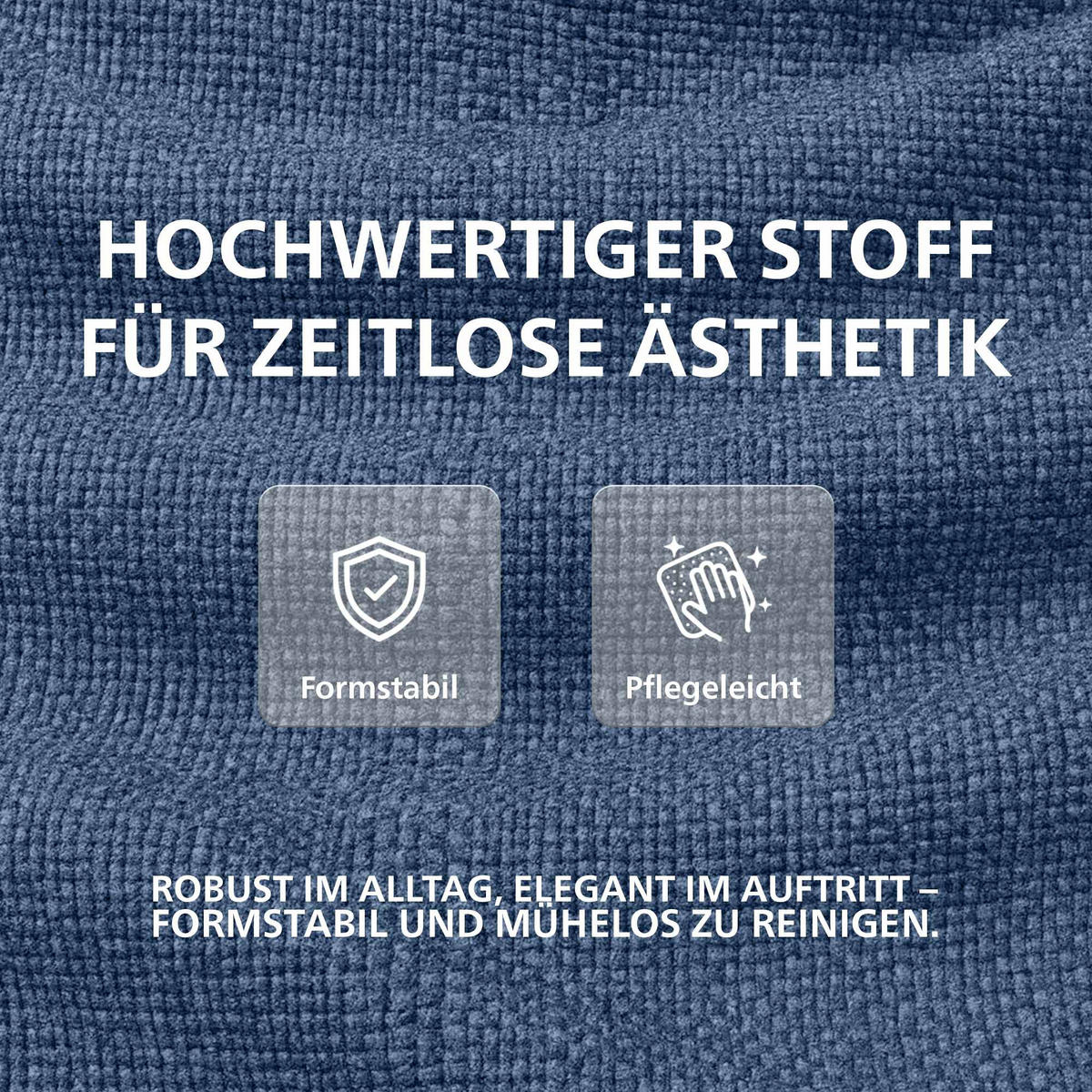 BARHOCKER Stoff Blau - Blau/Weiß, Textil/Metall (47/85/48cm) - CLP