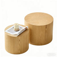 COUCHTISCH-SET 2er-Set Naturfarben/Schwarz/Walnuss - Naturfarben, Holz (48/48/38cm)