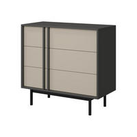 KOMMODE Alsy 3S AL08 - Anthrazit/Beige, Holzwerkstoff/Kunststoff (93/87/43cm) - MIRJAN24
