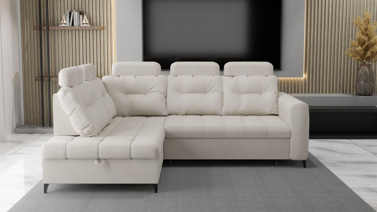 ECKSOFA Wendie - Beige, Holzwerkstoff/Textil (200/250cm) - Fun Möbel