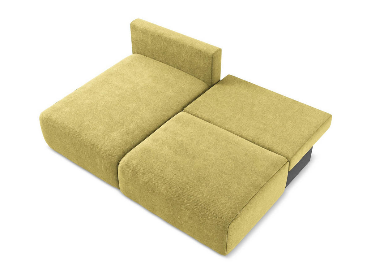 ECKSOFA mit Schlaffunktion links Chenille Stoff Grün - Limette/Schwarz, Kunststoff/Textil (149/210cm) - Makamii