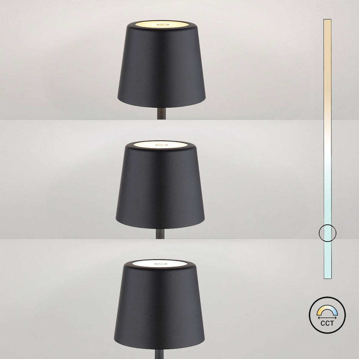 LED TISCHLEUCHTE Metall Schwarz - Schwarz, Metall (8.5/8.5/28cm) - Globo Lighting