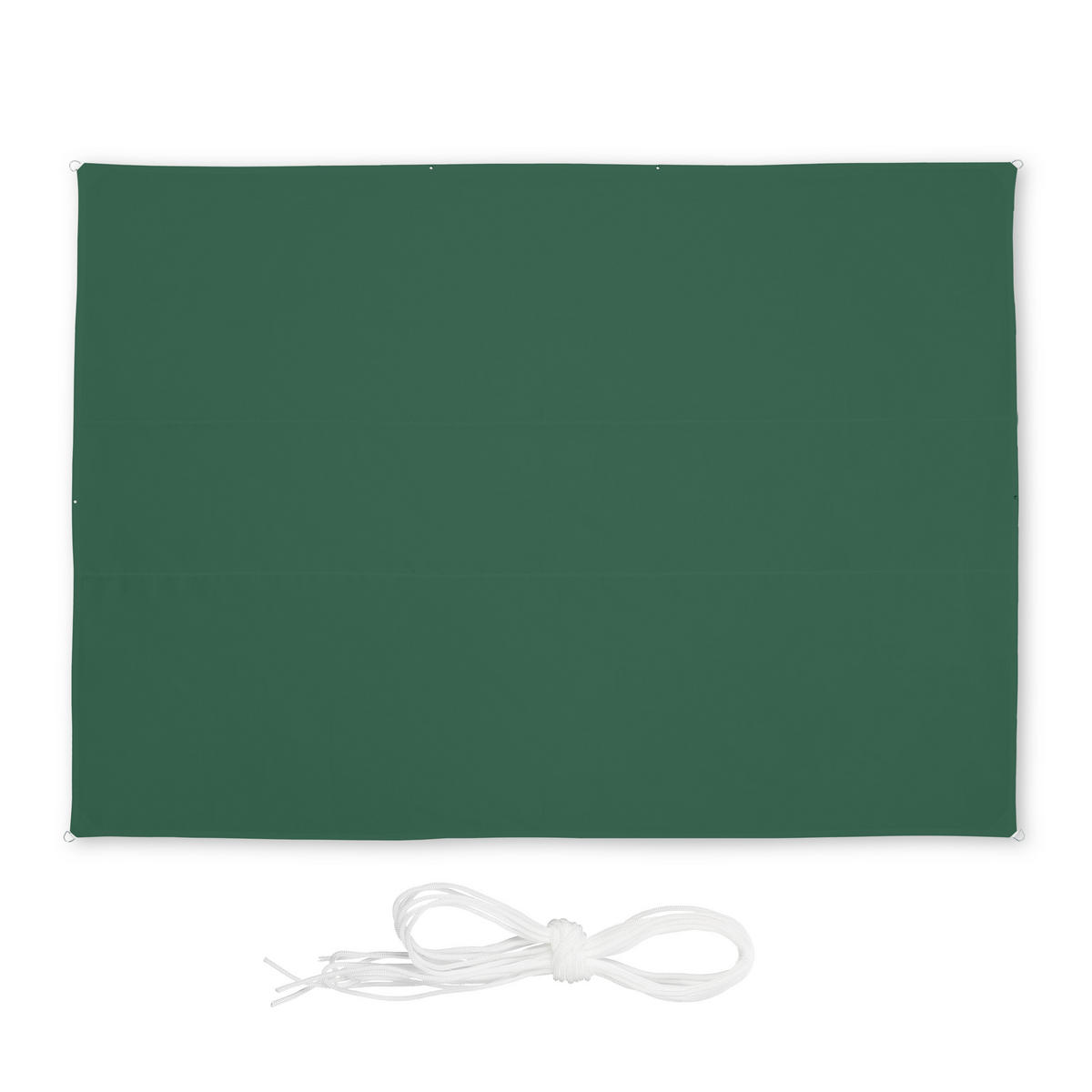 SONNENSEGEL - Dunkelgrün, Textil/Metall (350/450cm) - Relaxdays