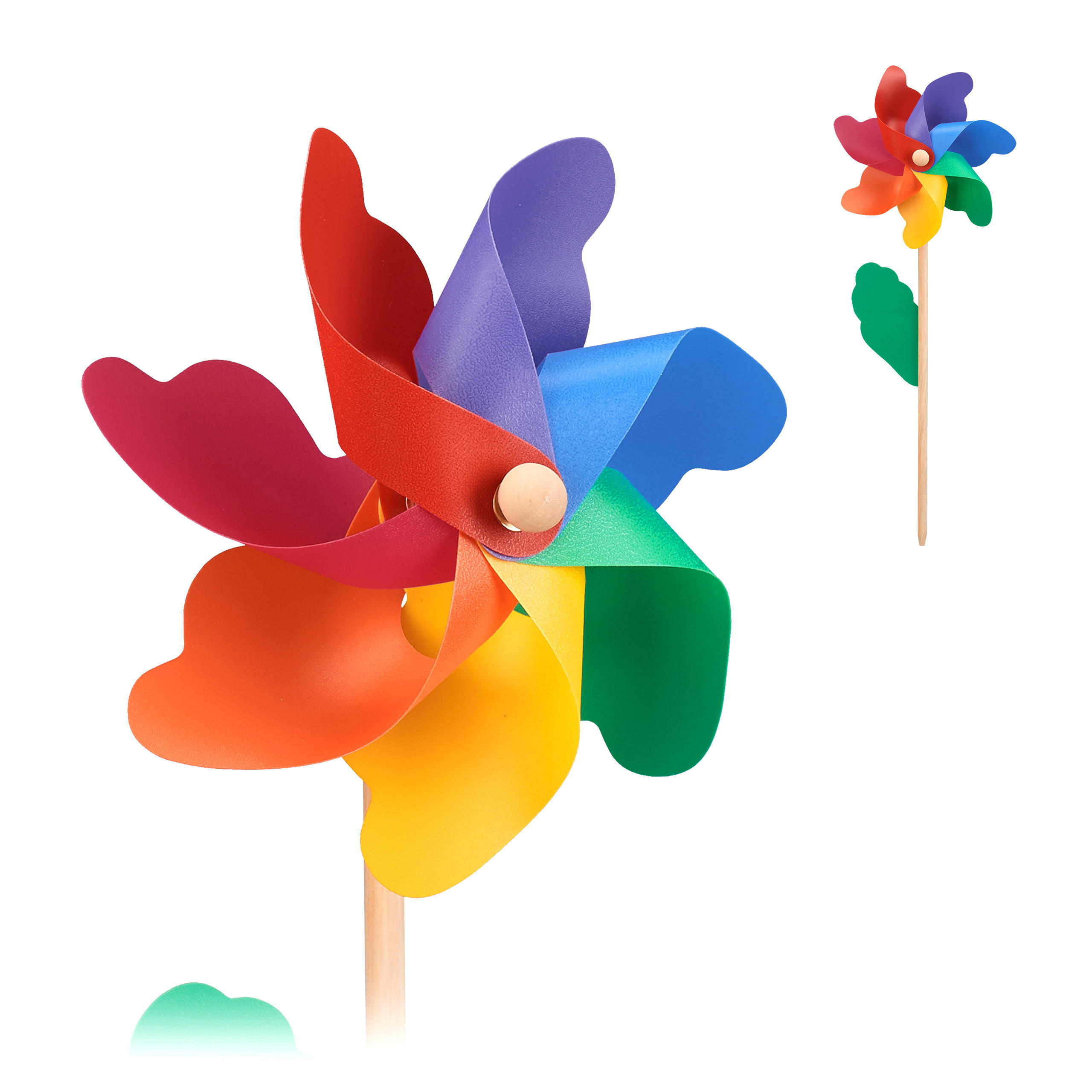 Relaxdays VĚTRNÍK Vícebarevný 2-ks set dřevo 47,5 cm