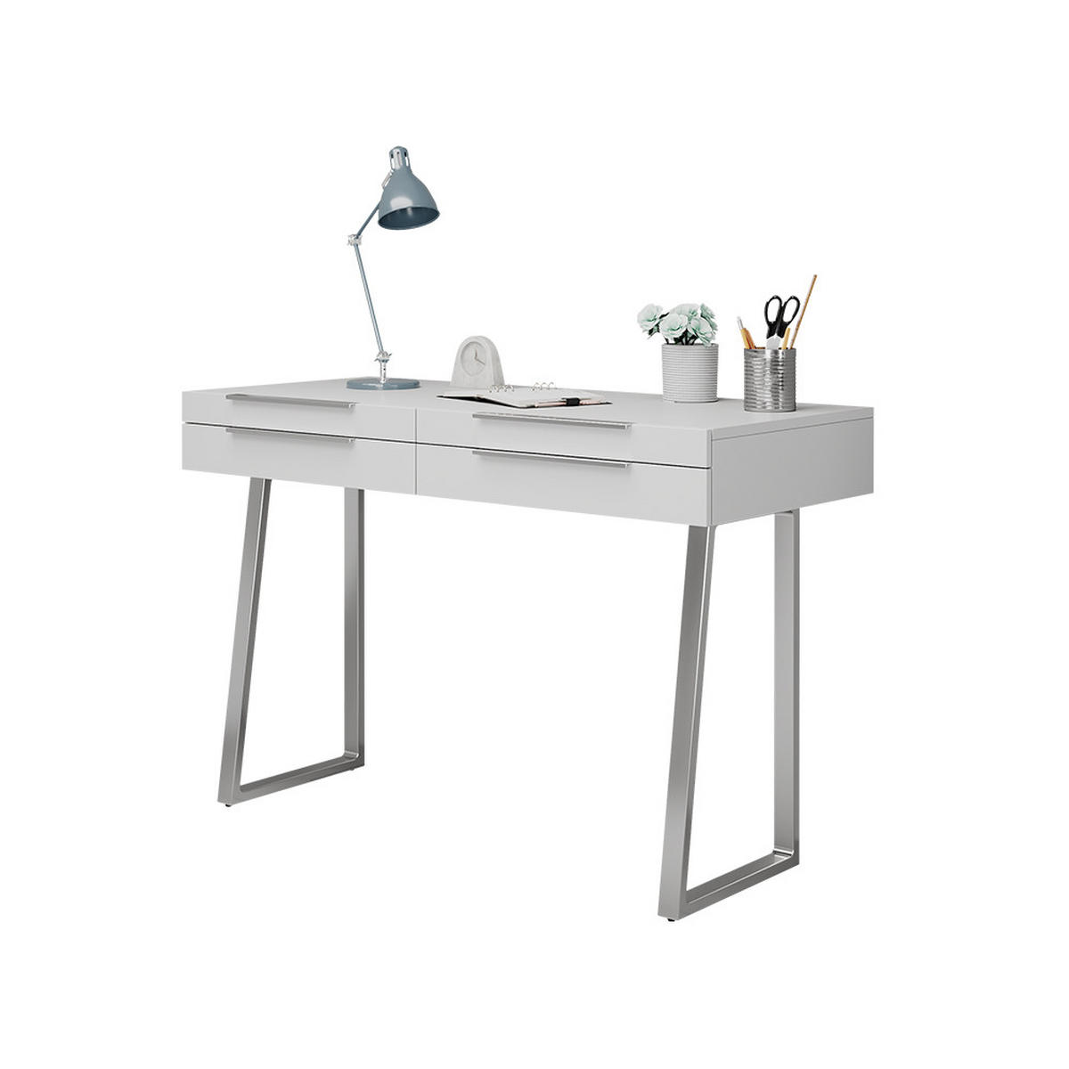 SCHREIBTISCH Alexia Weiß 120 x 50 cm mit Schubladen - Weiß, Holzwerkstoff (50/120/79cm) - Vicco