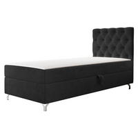 BOXBETT Chester 1, Seite: Rechts - Silberfarben/Schwarz, Holz/Textil (80/200cm) - MIRJAN24