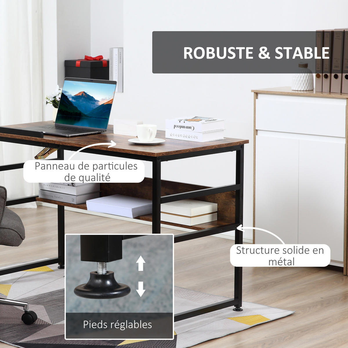 BÜROTISCH Rustikales Braun 1 Stück - Braun, Holzwerkstoff (60/120/75cm) - GiPP