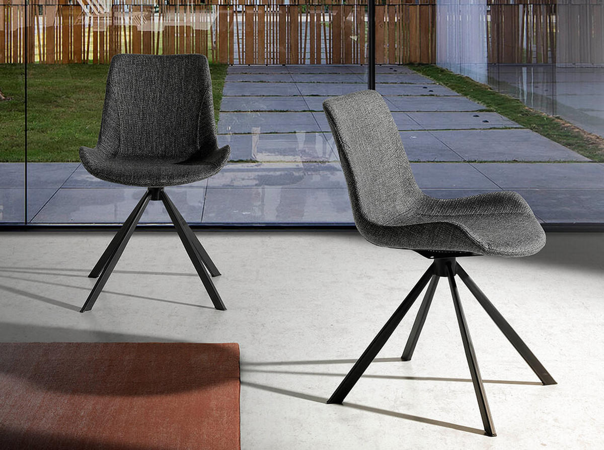 ESSZIMMERSTUHL Stoff Schwarz , Grau - Schwarz/Grau, Textil (54/82/58cm) - ANGEL CERDA