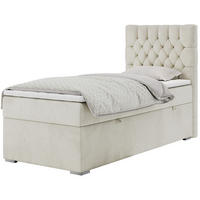 BOXBETT PERA 90/200 Beige Velvet - H3 - Rechts Seite - Beige, Holz/Textil (90/200cm) - MKS