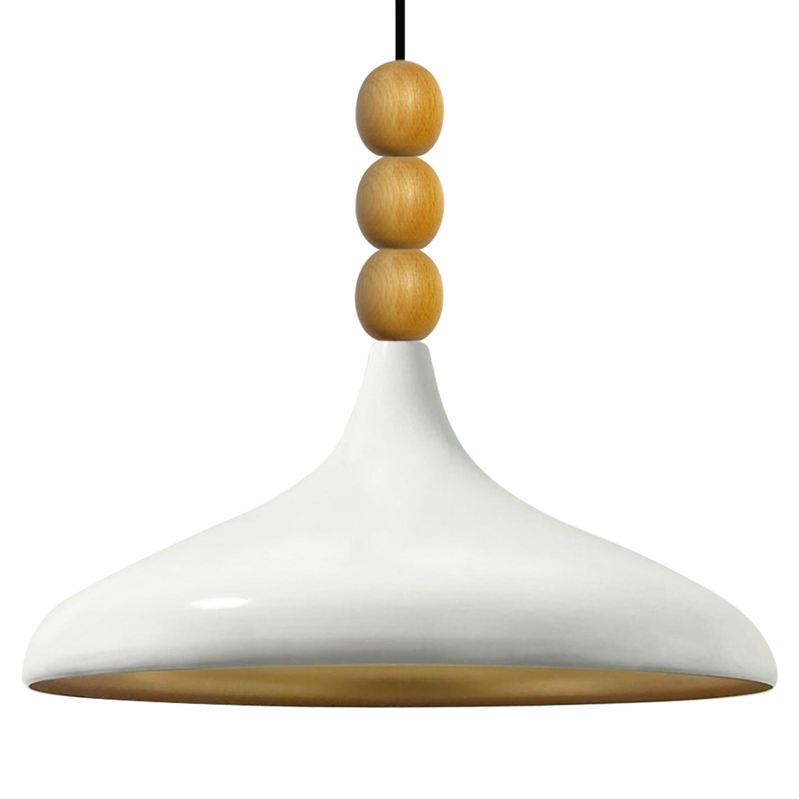 PENDELLEUCHTE Champion 35/30 - Goldfarben/Weiß, Metall (30/35/30cm)