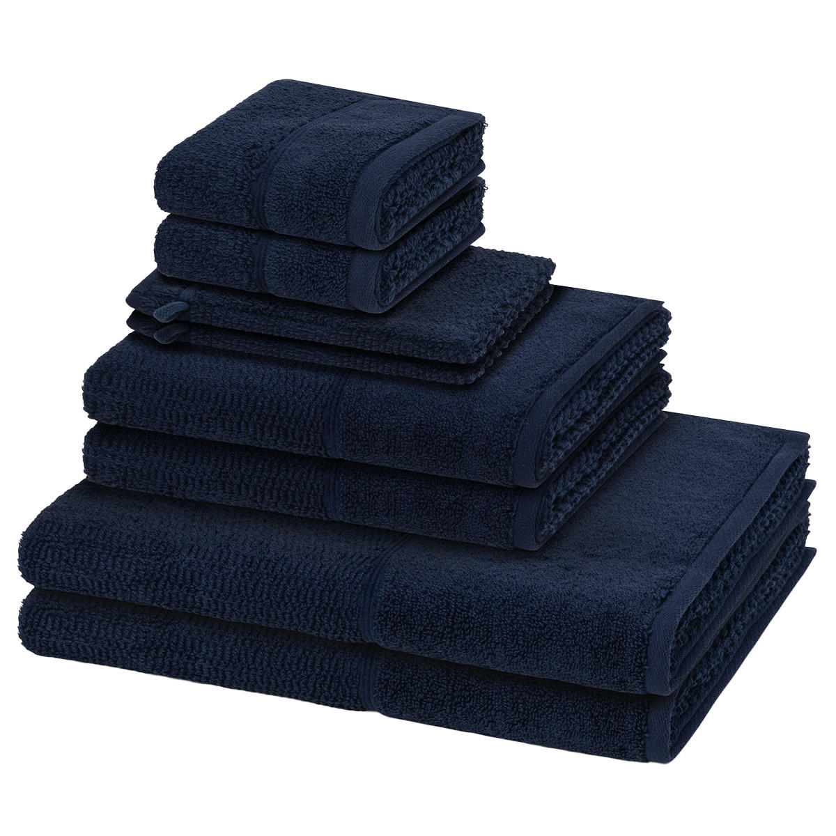 FROTTIERSET Pearl 8-teilig - Dunkelblau, Textil (50/100cm) - MÖVE