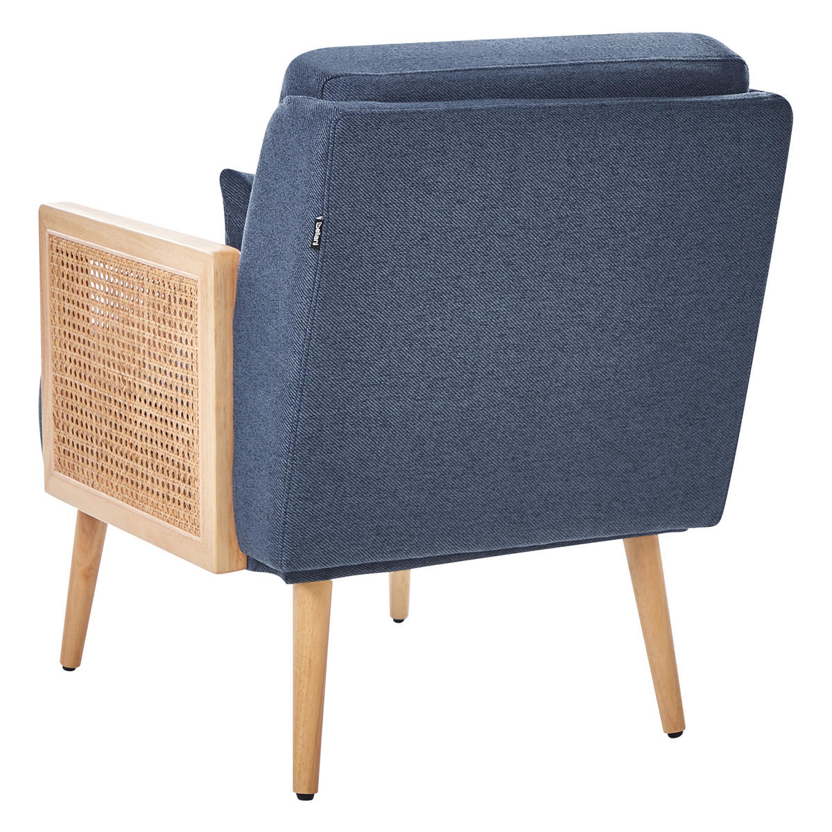 SESSEL Polsterbezug Blau Orum - Blau/Hellbraun, Textil (65/80/78cm) - Beliani