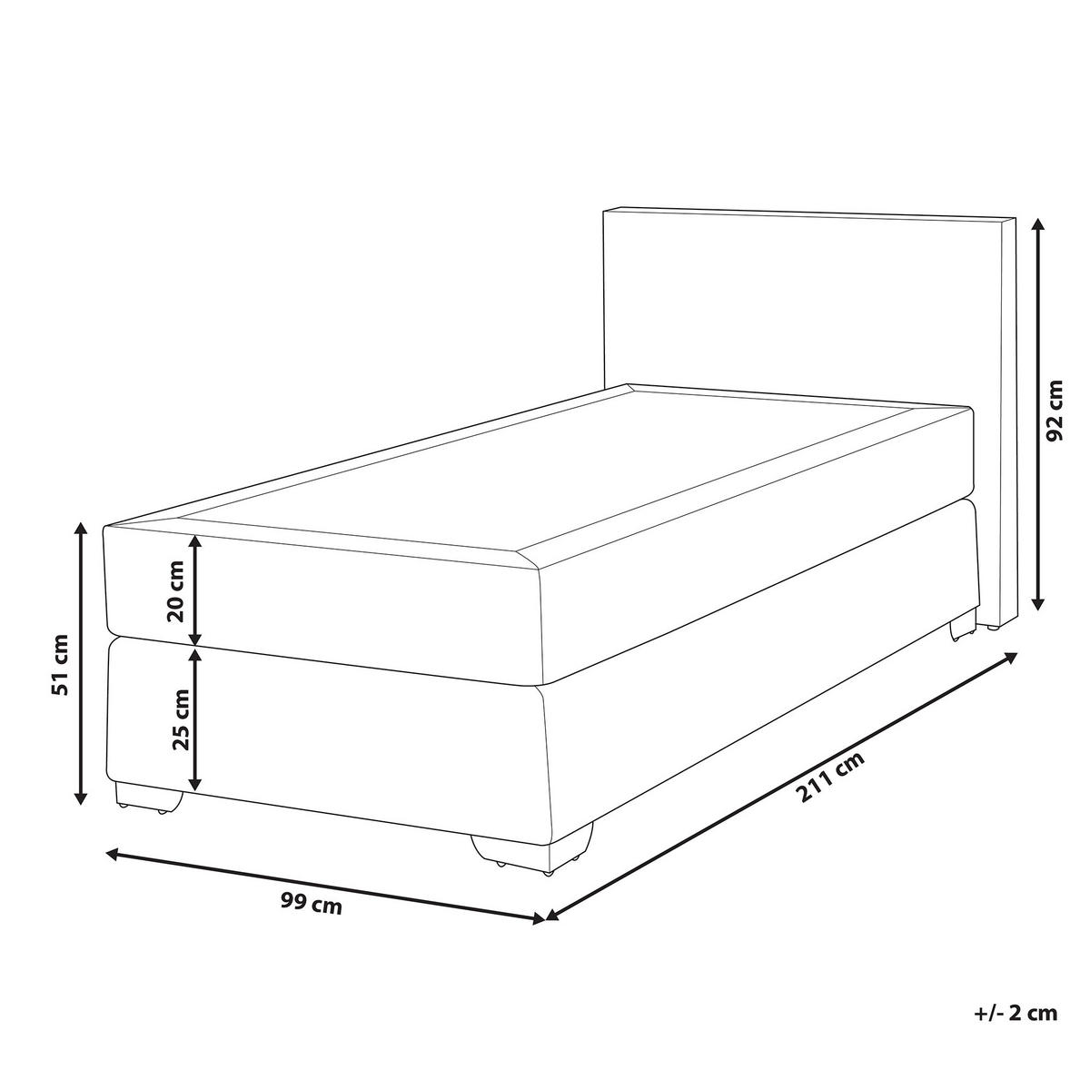 BOXSPRINGBETT 90/200cm Dunkelgrau President - Dunkelgrau, Textil (90/200cm) - Beliani