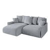 ECKSOFA mit Schlaffunktion und Bettkasten ONESK-L -v1 208x165x40 Hellgrau Velours - Hellgrau, Holzwerkstoff/Kunststoff (208/165cm) - ALTDECOR